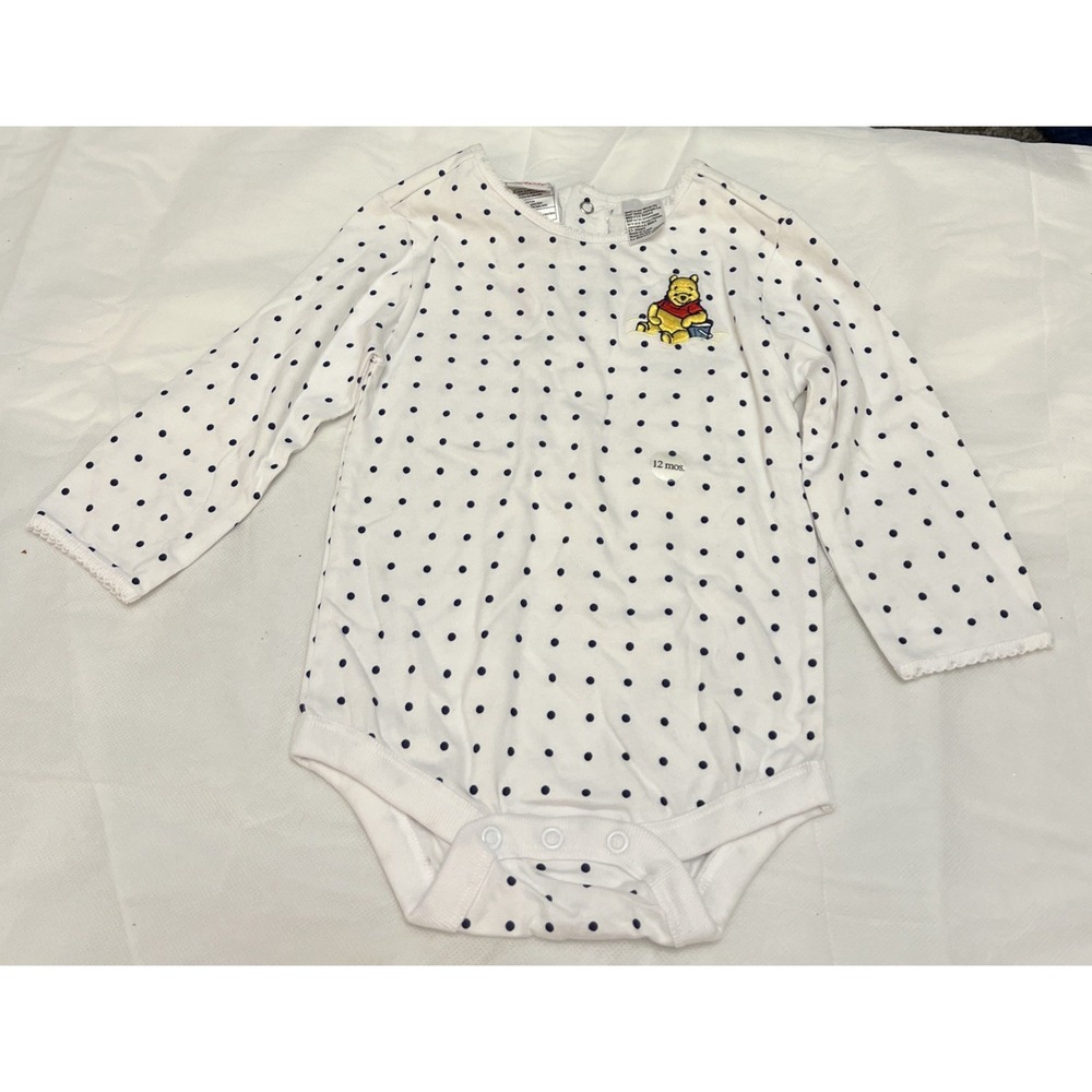 Vtg Disney Store Baby Winnie the Pooh Romper Bodysuit Embroidered 90s NWT